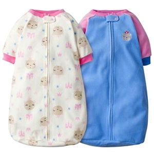 💜2 for $12 Gerber fleece 0-6 month sleepsack 2 pack Pink blue 0-3 3-6 baby girl